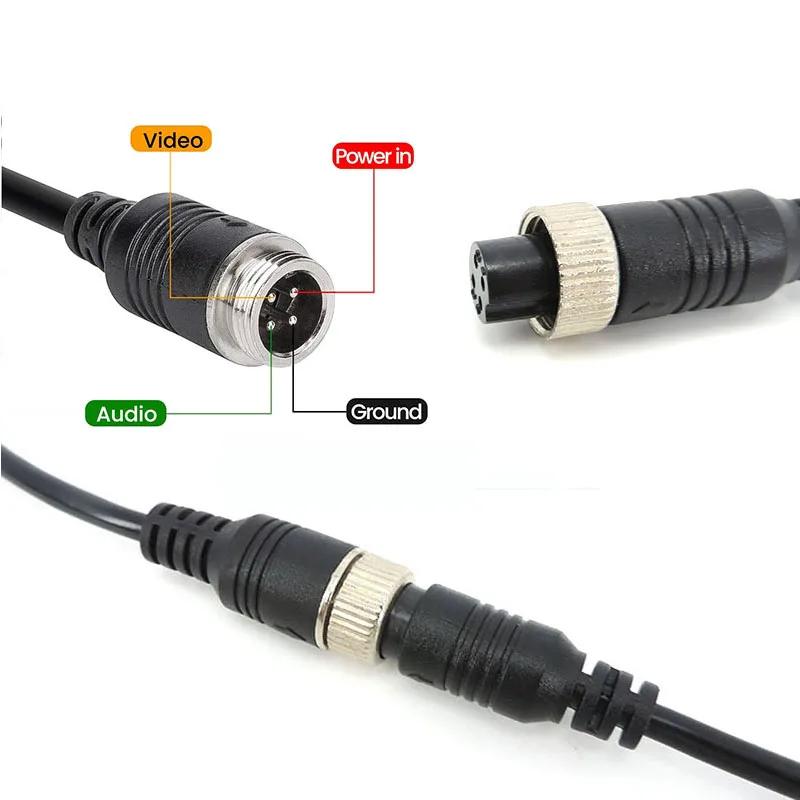 4Pin M12 Aviation Head Male/Female To RCA DC  Male Female Connector Cable Plug Cord Converter For Car Rear Camera Monitor