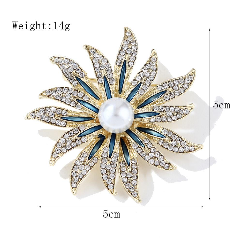 Crystal Sunflower Brooch Pins Rhinestone Lapel Wedding Brooches Jewelry Gifts