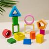 Geometrische Formen Holzbausteine Set: Frühe Entwicklung Kleinkind Lernspielzeug