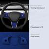 3Pcs/Set Alcan tara Suede For Tesla Model Y Model 3 Car Steering Wheel Panel Cover Trim Stickers Frame Modification Accessories