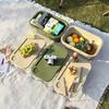 Tragbarer faltbarer Picknickkorb mit Tischplatte und Wassereimer für Outdoor-, Camping-, Strand- und Frühlingsausflüge.