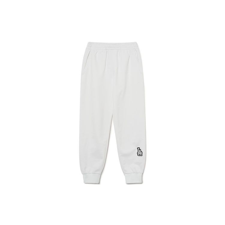 MLB Los Angeles Dodgers Logo Label Solid Color Loose Fit Jogger Pants Unisex Jogger Pants White 3APTB0231-07WHS