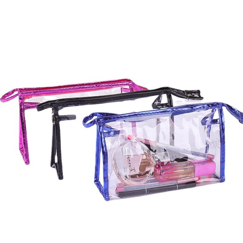 Bolsa Transparente Impermeável de PVC Bolsa de Maquilhagem Bolsa de Mão para Artigos de Higiene Pessoal Bolsa de Armazenamento de Grande Capacidade da Moda