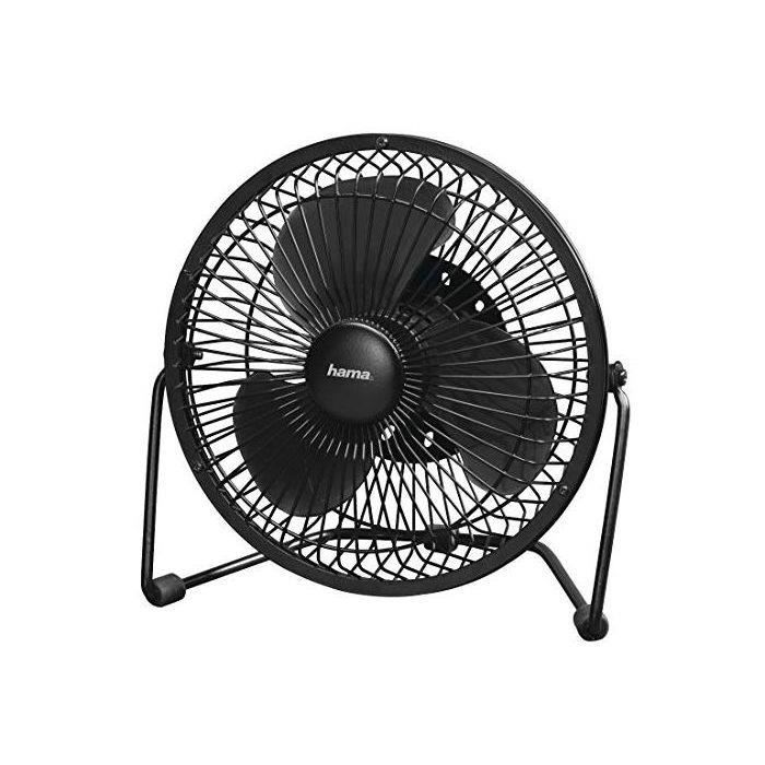 Hama USB Metal Table Fan, 15 Cm (6), 2 Speeds - Black (1 ACCESS)