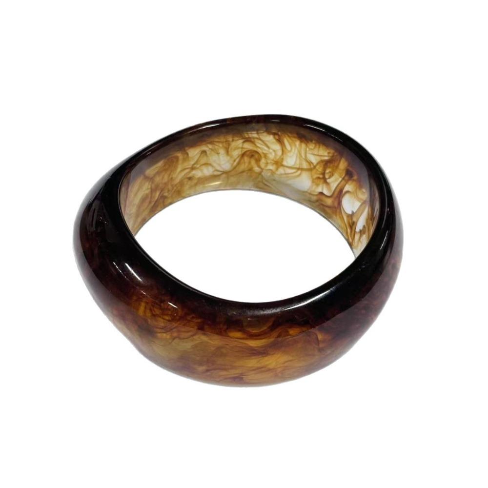 Bohemian Translucent Acrylic Bangle Europe American Style Smudged Hand Ring  Women