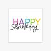 50PCS Creative Colorful Happy Birthday Cards Paper Sqaure Greeting Cards Blank Back Balloon Dots Pattern Message Cards Package
