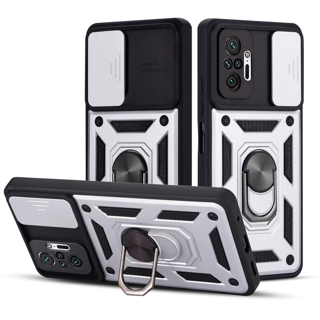 Protection Fashion Shockproof  Phone Case For Xiaomi Redmi Note 10 10S Pro Max 5G Rugged Armor Car Magnetic Ring Kickstand Cover