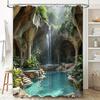 Squisita Tenda da Doccia Oasis Tropicale con Cascata e Vegetazione Rigogliosa per Arredo Bagno Trasforma lo Spazio Facile da Pulire