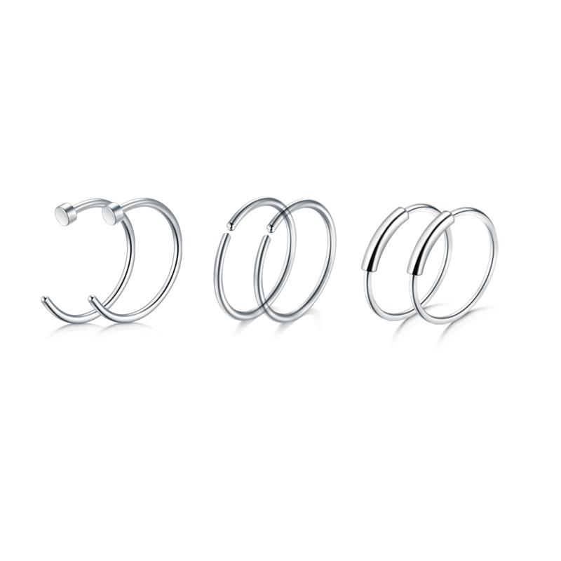 5/6/21 Stück 20G Nasenstecker Edelstahl Nasenflügelstecker Schrauben Nasenring Hoop Körperpiercing Silber Gold Farbe Herz Nasenstecker