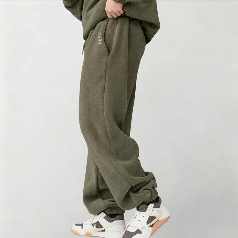 Autumn Winter Men'S Casual Pants American Style Youth Plus Size Fleece-Lined Sweatpants Trendy Brand Versatile Thickened Pants For Men