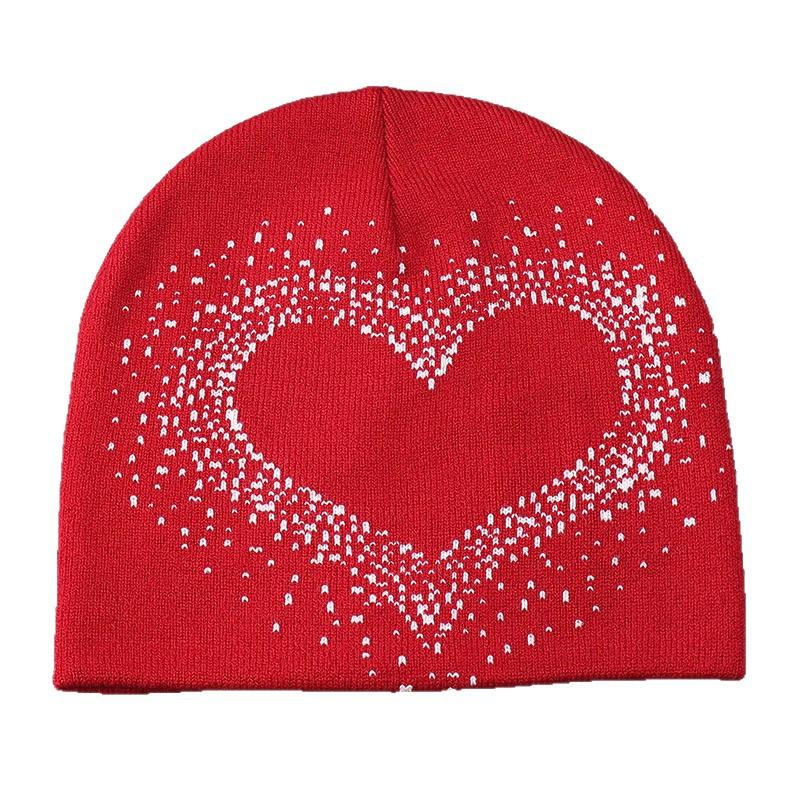 New Autumn/winter Fashionable Knit Hats, Cold-resistant Heart-warming Knit Hats, European and American Pullover Letters Jacquard Beanie