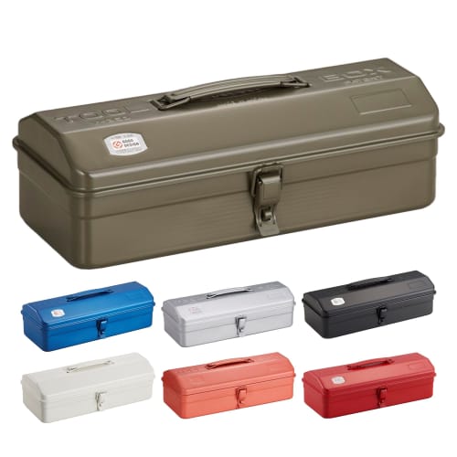 Toyo Steel (TOYO) Y-350 Steel Tool Box, Moss Green (Approx. 37cm Wide x 16cm Deep x 12cm High), Made in Japan, Tool Box, Storage Box