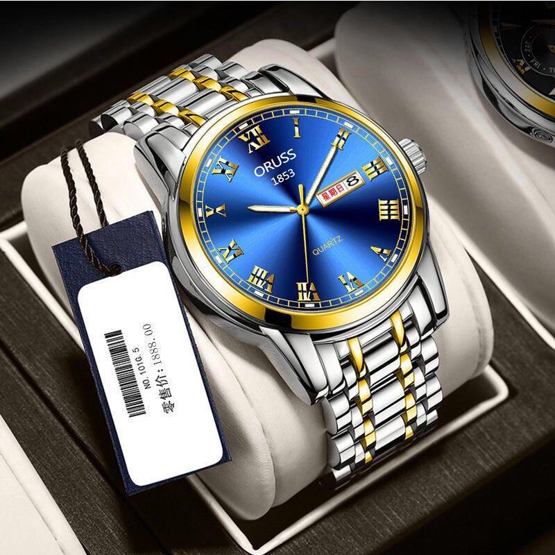 

Швейцарские автоматические мужские светящиеся часы-календарь из нержавеющей стали – кварцевые корейского стиля для пар