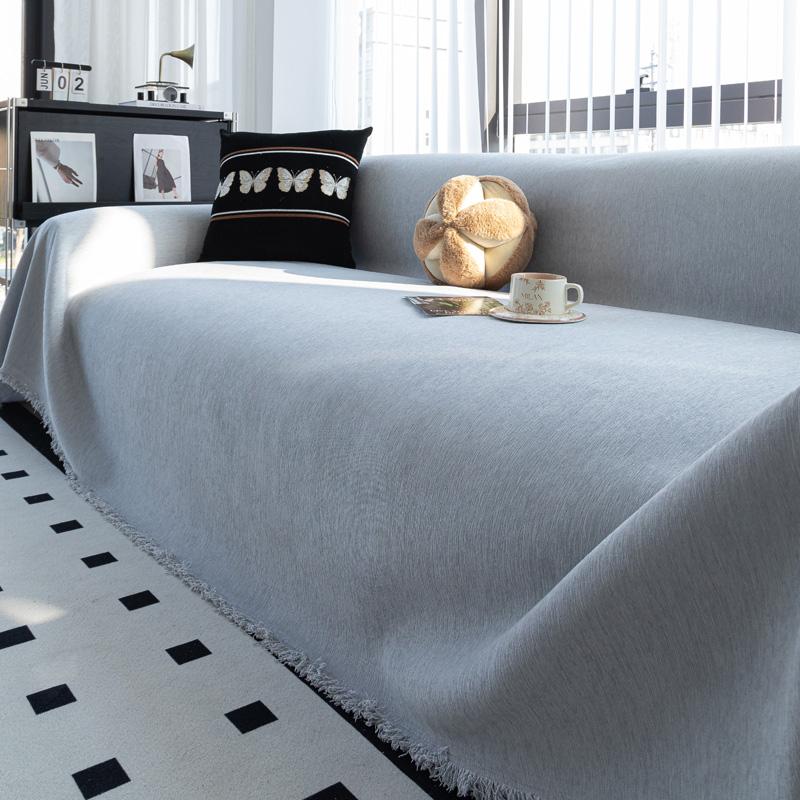 

Чехол для дивана из синели, универсальное диванное полотенце, пыленепроницаемый чехол для диванной подушки, защитный чехол от царапин для кошек, диванное одеяло, ковер 180*230cm светло-серый