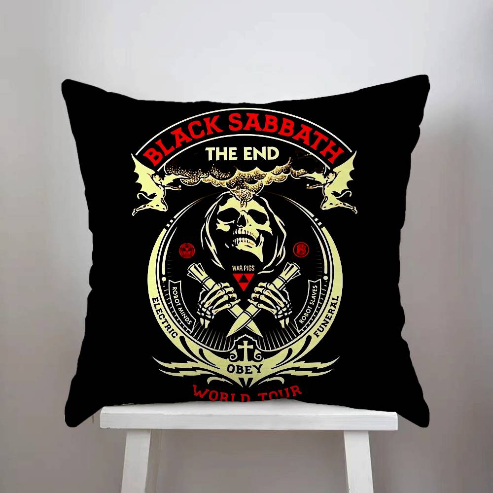 BLACK S-SABBATH Pillow Case Double-Sided Printing Cushion Cover 45x45 Decorative Cushions Sofa Home Decor Soft Pillowcase