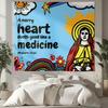 Elegant Psalm 23 Tapestry, Whimsical Black And Gold Scripture Print With Ornate Border For Cozy Christian Home Decor