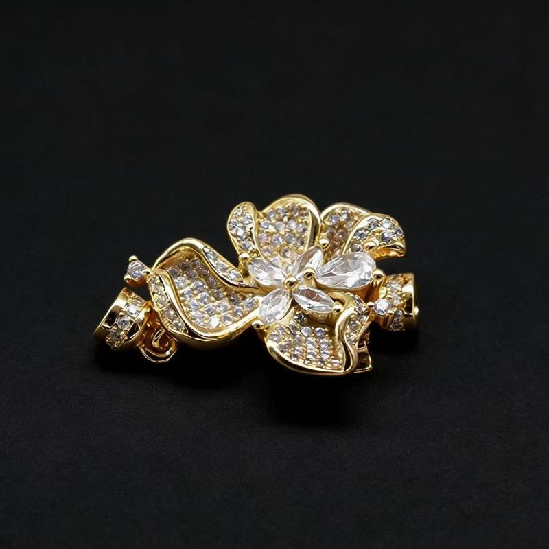 

1Pcs Pearl Necklace Bracelet Connecting Buckle Zirconium Flower Petal Buckle DIY Jewelry Making Materials Accessories золотой