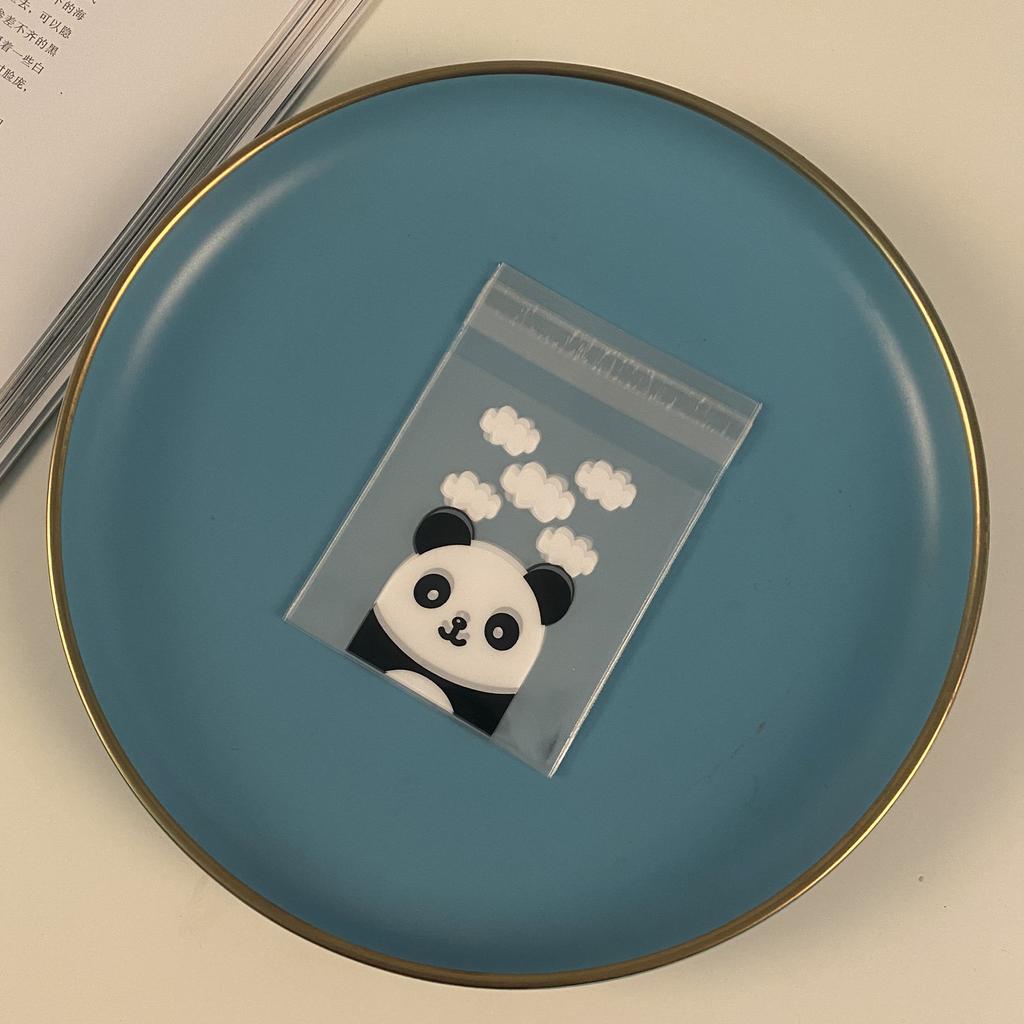 Panda, Cartoon, Snowflake Puff Pastry, Candy Bag, Niu Roll Cookie Packaging, Transparent, Gift Packaging Bag