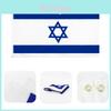 Vibrant 90*150cm Israel Flag Polyester Material Blue And White