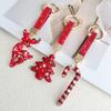 Christmas Tree Santa Claus Keychain Cane Metal Xmas Pendant  Christmas Gifts