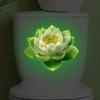 1PC Luminous Lotus Toilet Sticker, Creative Self-adhesive Wall Decal For Bathroom, Waterproof Luminous Decoration