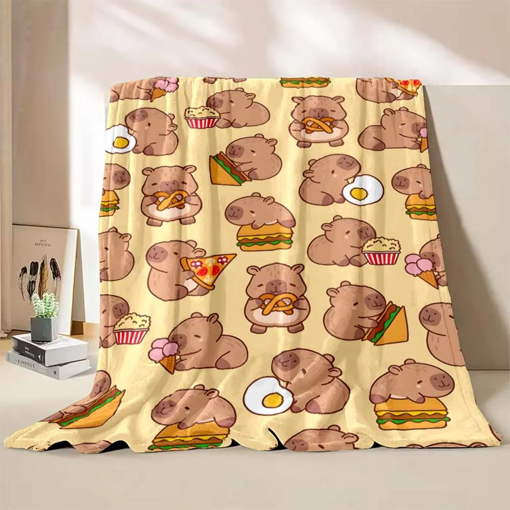 

Ultra Soft Capybara Cartoon Print Blanket Plush Fluffy Throw Blanket for Kids Nursery Bedroom Sofa Couch Home Decor Travel 100X150cm