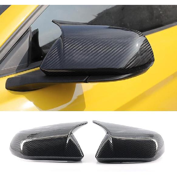 GSRECY Side Door Rear View Mirror Cover Cap Rearview Mirrors Trim Exterior Accessories Compatible with Ford Mustang 2015-2022, Without Turn Signal
