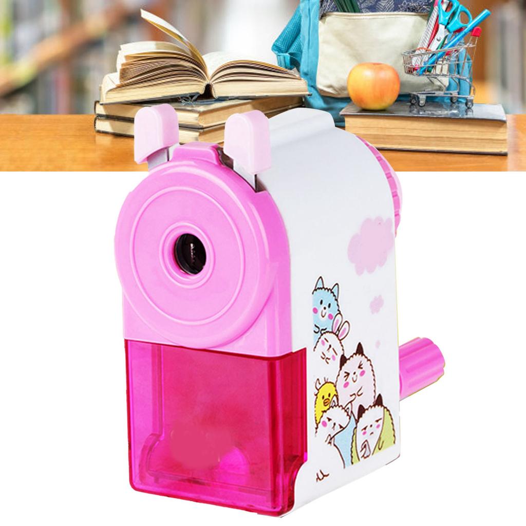 Rotating Pencil Sharpener Cute Portable Efficient Hand Crank Manual Pencil Sharpener for Students
