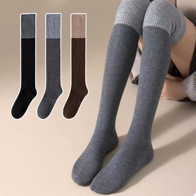 Damen Oberschenkelhohe Socken Über dem Knie Wollstrick Warme Socken