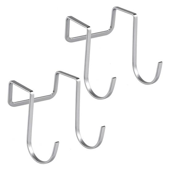 2/5Pcs Clothes Towel Hangers Over-Cabinet Hooks Strong Load-bearing Simple Installation Closet Wardrobe Door Hanging Hooks