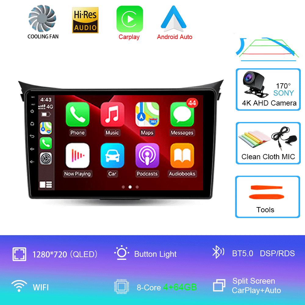 Car Radio Android 14 Multimedia Player for Hyundai I30 Elantra 2012 2013 2014 2015 2016 Carplay Auto GPS Navigation Stereo