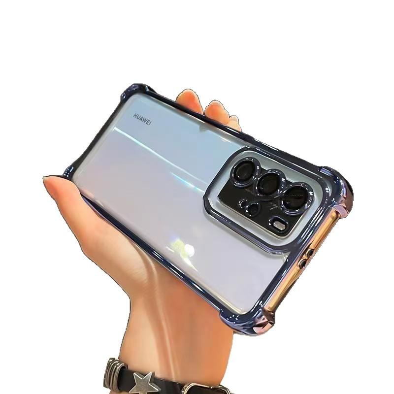 Samsung S25ultra Electroplated Mobile Phone Case Note20 Four Corner Airbag Anti Fall A73 Transparent A56 Protective Case