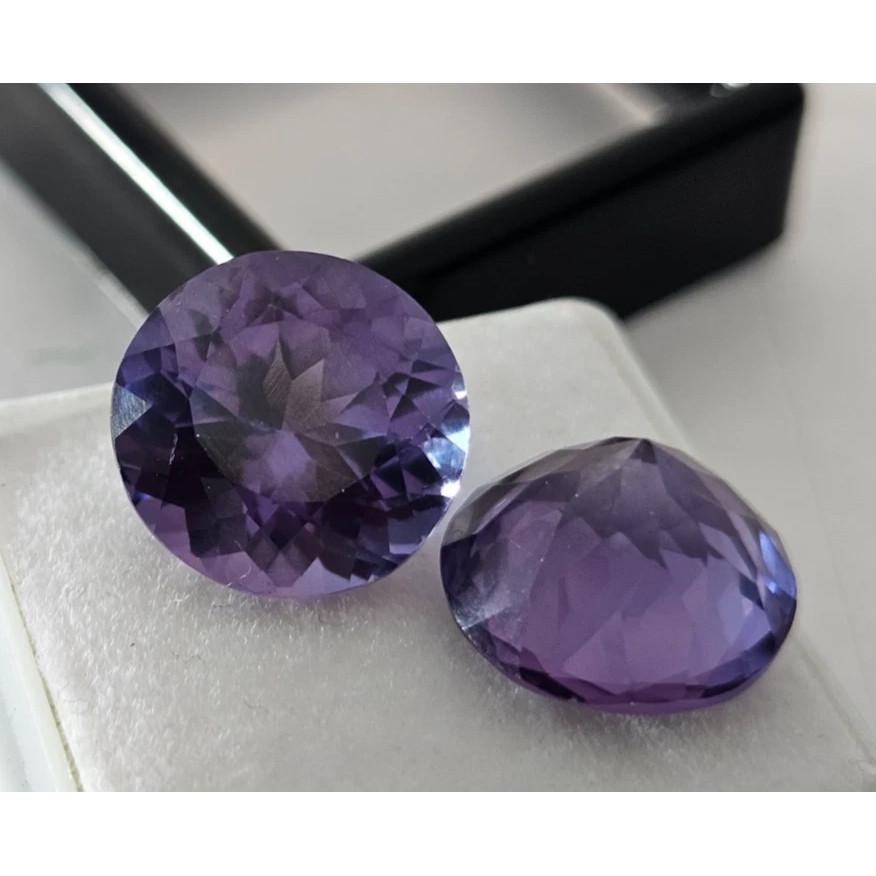 Round Cut Natural Alexandrite 18-19 Ct Pair Beautiful Certified Loose Gemstone