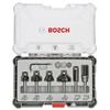 Set of 6 Rabbeting/Chamfering/Rounding Over Router Bits with 6 Mm Shank BOSCH - 2607017468