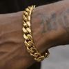 A Single Piece of Trendy Hip-Hop Style Beveled Cuban Golden Bracelet for Men, Serving As a Stylish And Cool Accessory.