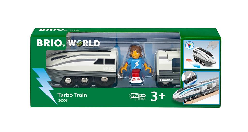BRIO Turbo Train for ages 3 and Wooden Toy Electric Gift for 36003, up. [Toy, Train, Locomotive, Vehicle, Birthdays/Christmas]