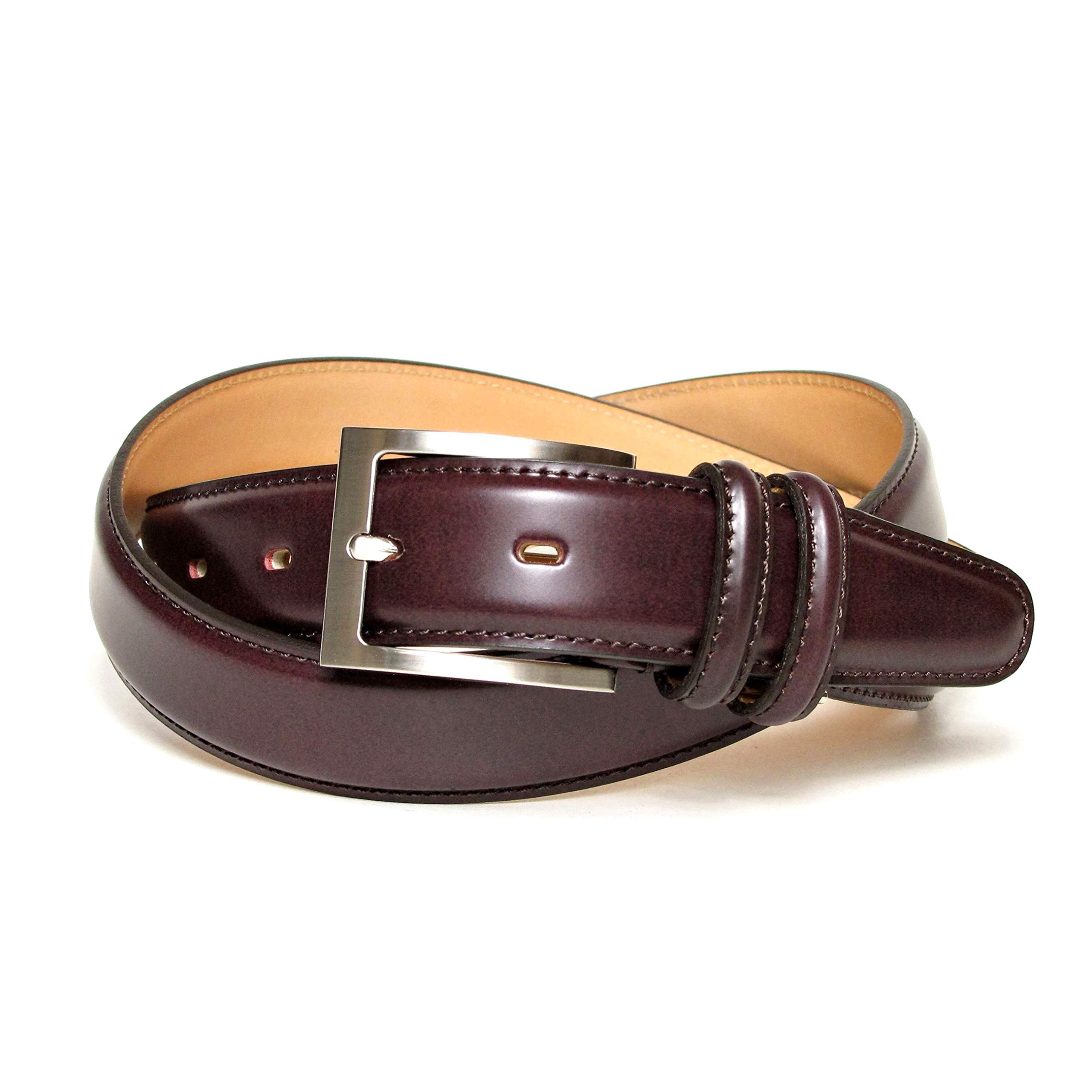 [KIETH] Men s Business Belt, Cordovan-style Cowhide Leather, Wine Color, 30mm Width, Adjustable Size, Made in Japan, KE21327-69