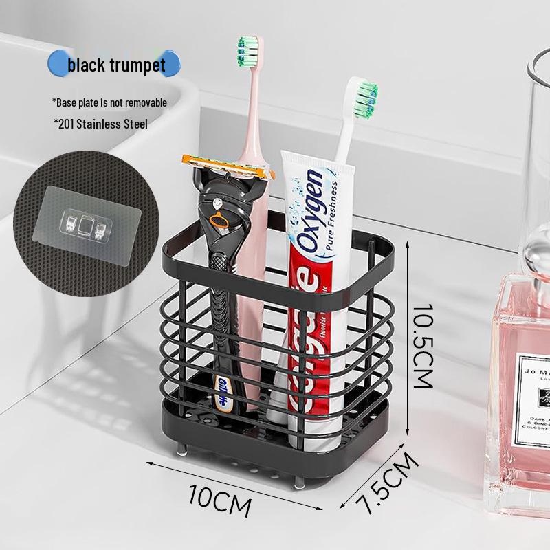 Stainless Steel Electric Toothbrush Wall Holder & Toothpaste Draining Rack