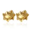 New Pentagram Love Smooth Ear Buckle Fashion Titanium Steel Casting Real Gold Geometric Earrings Earrings