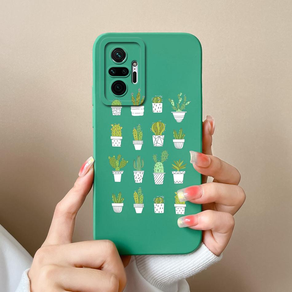 For Redmi Note 10 Pro Max Phone Case Cat Liquid Silicone Full Coverage Anti Drop Funda For Xiaomi Redmi Note 10Pro Max Bumper
