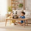 Panda Figurine with Storage Bowl Decorative Statue Cute Catchall Dish for Living