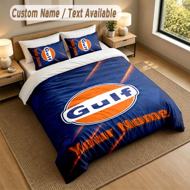 Bedding Set 1 Duvet Cover 2 Pillowcases Gulf Print Soft Bed Linen Bedroom Decor