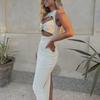 French High-End Women's Sleeveless Slim Fit Dress with Chest Hollow Design