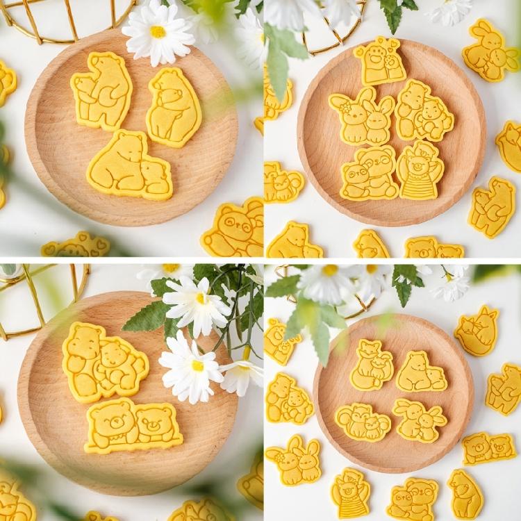 Silicone Animal Cookie Cutter for Handmade Biscuits Cookie Stamp Set for Baking Enthusiasts Elegant Cake Decorations