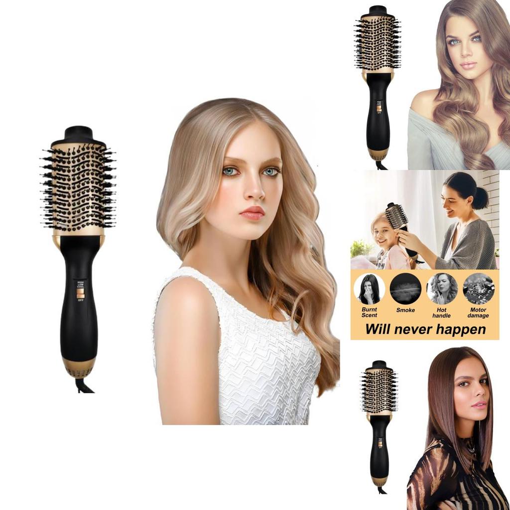 New 4 In 1 Hot Air Brush Hair Dryer With Adjustable Temperature For Smooth Styling