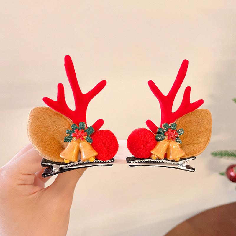 Christmas Antler Hair Clips for Girls - Holiday Party Hair Accessories for Children