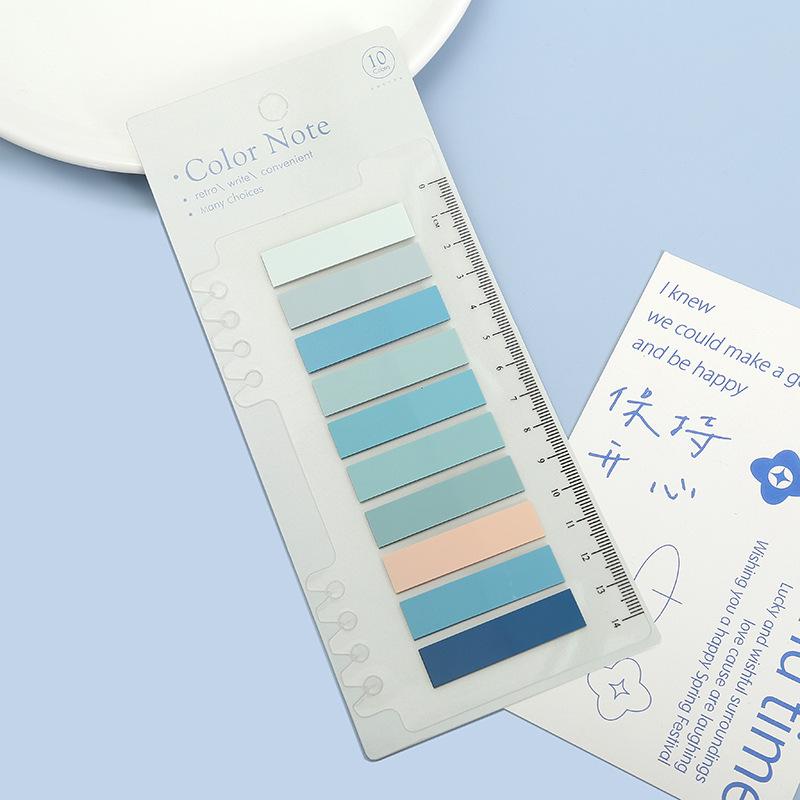 Morandi Color PET Sticky Notes Set - Index Tabs & Colored Notepad Combo