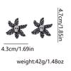 European and American personality trends niche dark alloy full diamond skull flower stud earrings exquisite light luxury women's earrings