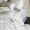 Luxury Lan Jing Tencel Cooling Four-Piece Summer Bedding Set: Silky, Machine Washable Bed Sheet & Duvet Cover for Naked Sleep.
