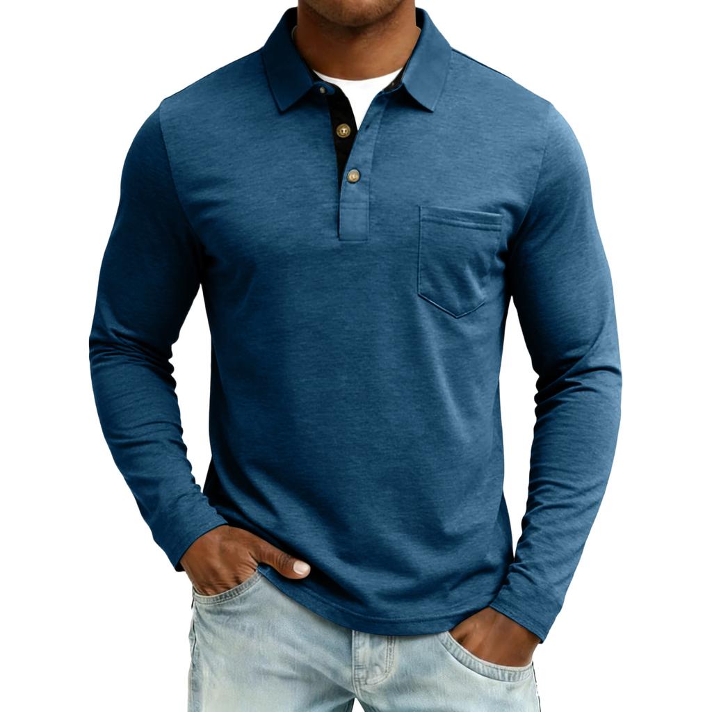 Heren Colorblock Longmouw Tops Heren Casual Mode Longmouw Tops